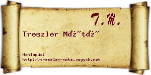 Treszler Máté névjegykártya